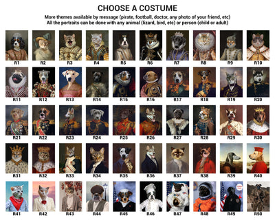 custom pet portraits costume