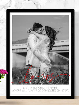 Portrait de Couple Personnalisé - Noir & Blanc