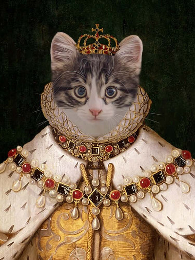 custom pet portrait the queen